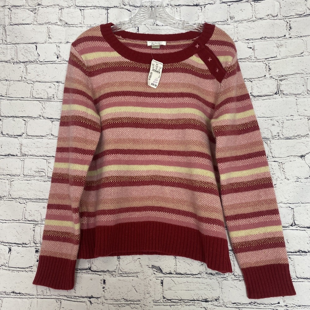 Vintage 90s Christopher Banks Striped Cardigan Sweater Size L